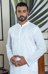 MEN KAMEEZ SHALWAR PLAIN WHITE
