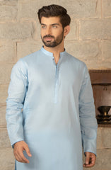 MEN KAMEEZ SHALWAR PLAIN SKY BLUE (6675664568494)