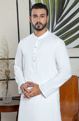 MEN KAMEEZ SHALWAR PLAIN OFF WHITE