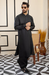 MEN KAMEEZ SHALWAR PLAIN BLACK