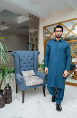MEN KAMEEZ SHALWAR PLAIN SEE GREEN (7058651087022)