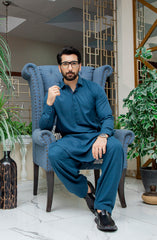 MEN KAMEEZ SHALWAR PLAIN SEE GREEN (7058651087022)