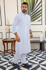 MEN KAMEEZ SHALWAR PLAIN WHITE