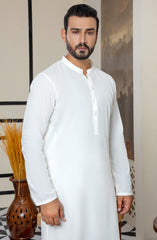 MEN KAMEEZ SHALWAR PLAIN OFF WHITE