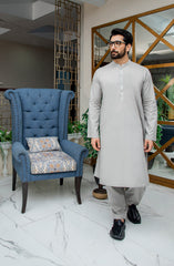 MEN KAMEEZ SHALWAR PLAIN GREY (7058766299310)