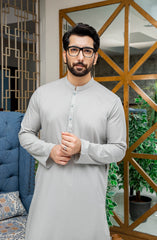 MEN KAMEEZ SHALWAR PLAIN GREY (7058766299310)