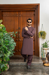 MEN KAMEEZ SHALWAR PLAIN CHOCOLATE (7084048646318)