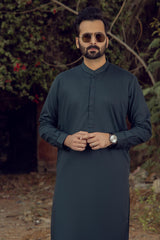 MEN KAMEEZ SHALWAR SEMI FORMAL GREEN