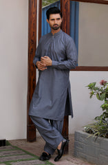 EID FESTIVE'22 MEN KAMEEZ SHALWAR PLAIN BLUE