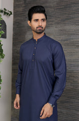 EID FESTIVE'22 MEN KAMEEZ SHALWAR PLAIN DARK BLUE