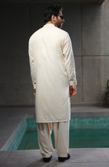 SUMMER'23 MEN KAMEEZ SHALWAR PLAIN CREAM