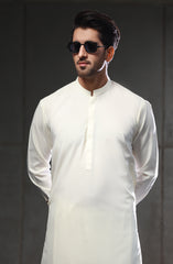 SUMMER'23 MEN KAMEEZ SHALWAR PLAIN CREAM
