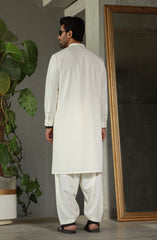 SUMMER'23 MEN KAMEEZ SHALWAR CASUAL CREAM