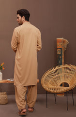 FESTIVE'23 MEN KAMEEZ SHALWAR PLAIN BROWN