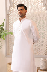 EID FESTIVE'22 MEN KAMEEZ SHALWAR PLAIN EGG WHITE