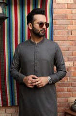 EID FESTIVE'22 MEN KAMEEZ SHALWAR SEMI FORMAL DARK GREY