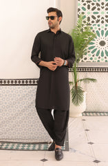 EID FESTIVE'22 MEN MEN KAMEEZ SHALWAR SEMI FORMAL BLACK