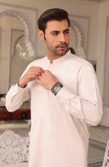 EID FESTIVE'22 MEN KAMEEZ SHALWAR PLAIN LIGHT BEIGE