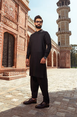 FESTIVE'22 MEN KAMEEZ SHALWAR SEMI FORMAL BLACK