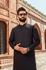 FESTIVE'22 MEN KAMEEZ SHALWAR SEMI FORMAL BLACK