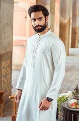 FESTIVE'22 MEN KAMEEZ SHALWAR SEMI FORMAL WHITE