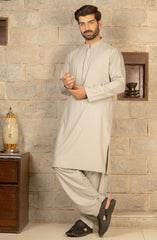 MEN KAMEEZ SHALWAR PLAIN GREY (6965516140718)