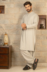 MEN KAMEEZ SHALWAR PLAIN GREY (6965516140718)
