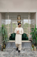 MEN KAMEEZ SHALWAR PLAIN CREAM
