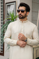 MEN KAMEEZ SHALWAR PLAIN CREAM