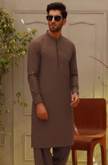 WINTER'22 MEN KAMEEZ SHALWAR CASUAL BROWN