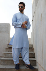 SUMMER'23 MEN KAMEEZ SHALWAR CASUAL SKY BLUE