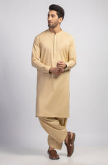 SUMMER'23 MEN KAMEEZ SHALWAR PLAIN KHAKI