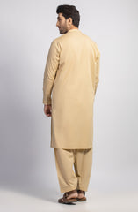 SUMMER'23 MEN KAMEEZ SHALWAR PLAIN KHAKI