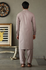 SUMMER'23 MEN KAMEEZ SHALWAR SEMI FORMAL LEATHER BROWN