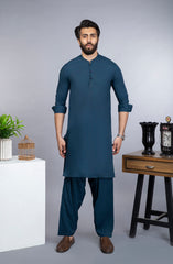 MEN KAMEEZ SHALWAR CASUAL DEEP TEAL (6654683644078)