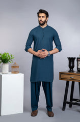 MEN KAMEEZ SHALWAR CASUAL DEEP TEAL (6654683644078)