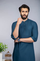 MEN KAMEEZ SHALWAR CASUAL DEEP TEAL (6654683644078)
