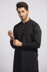 SUMMER'23 MEN KAMEEZ SHALWAR PLAIN BLACK