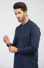 SUMMER'23 MEN KAMEEZ SHALWAR PLAIN NAVY BLUE