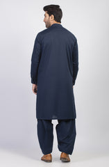 SUMMER'23 MEN KAMEEZ SHALWAR PLAIN NAVY BLUE