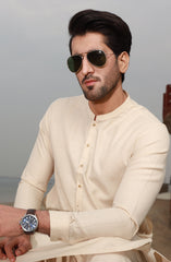 SUMMER'23 MEN KAMEEZ SHALWAR CASUAL PEACH