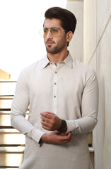 SUMMER'23 MEN KAMEEZ SHALWAR PLAIN LATTE