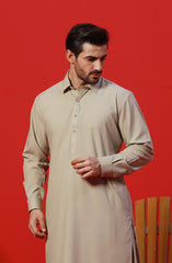 FESTIVE'23 MEN KAMEEZ SHALWAR CASUAL LIGHT OLIVE
