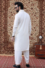FESTIVE'23 MEN KAMEEZ SHALWAR CASUAL OFF WHITE