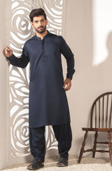 MEN KAMEEZ SHALWAR PLAIN NAVY BLUE (6848561709230)