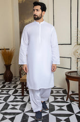 MEN KAMEEZ SHALWAR PLAIN WHITE