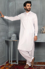 MEN KAMEEZ SHALWAR PLAIN WHITE (6978508259502)