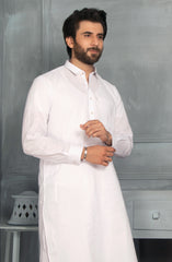 MEN KAMEEZ SHALWAR PLAIN WHITE (6978508259502)