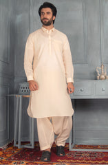 MEN KAMEEZ SHALWAR PLAIN CREAM (6978575925422)