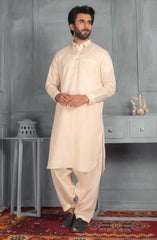 MEN KAMEEZ SHALWAR PLAIN CREAM (6978575925422)